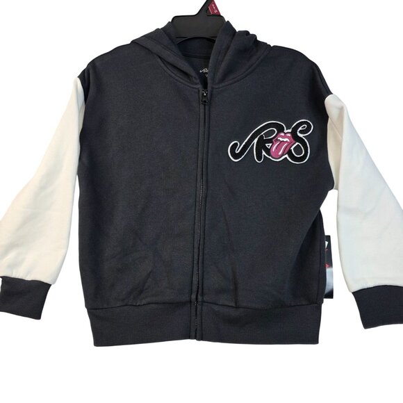 Rolling Stones Girls Graphic Full Zip Hooded Sweatshirt Small New - Picture 1 of 9